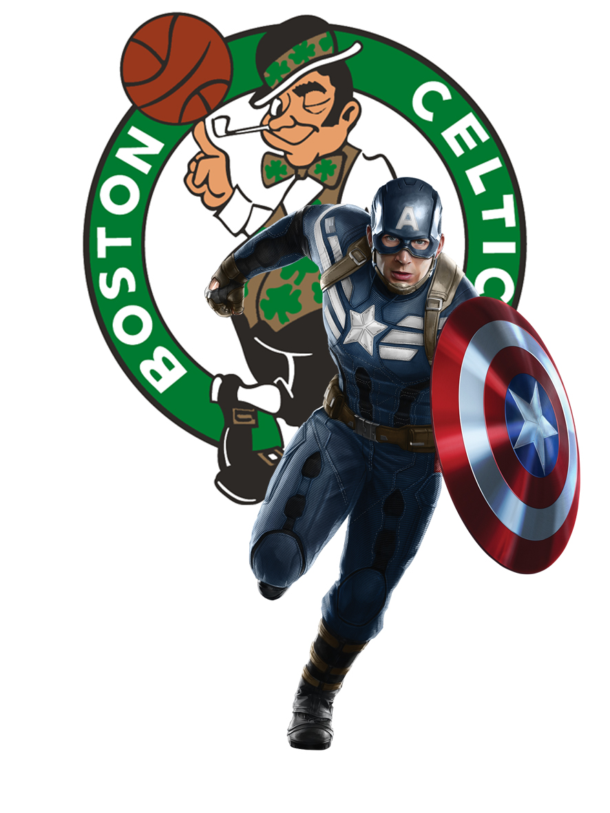 Boston Celtics Captain America Logo vinyl decal